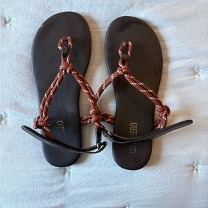 Brown Rope-Detail Women’s Sandals